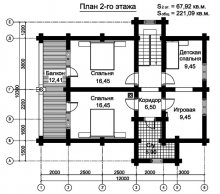 Проект дома ПД-002 План 2-го этажа